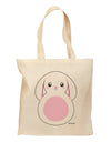 TooLoud Cute Bunny with Floppy Ears - Pink Grocery Tote Bag-Grocery Tote-TooLoud-Natural-Medium-Davson Sales