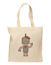 Cute Robot Female Grocery Tote Bag by TooLoud-Grocery Tote-TooLoud-Natural-Medium-Davson Sales