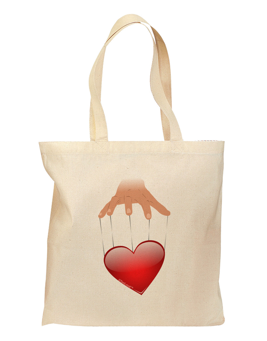 Heart on Puppet Strings Grocery Tote Bag-Grocery Tote-TooLoud-Natural-Medium-Davson Sales