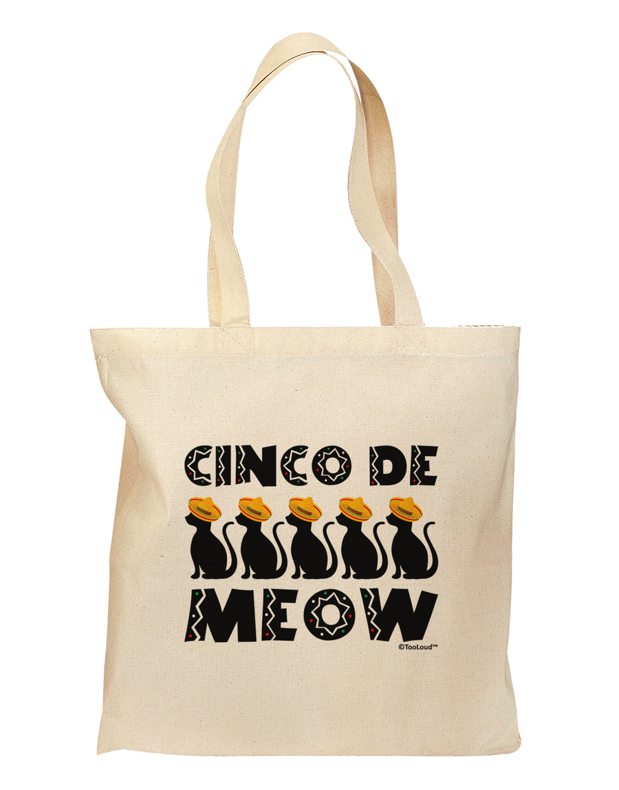 Five Cats - Cinco de Meow Grocery Tote Bag by TooLoud-Grocery Tote-TooLoud-Natural-Medium-Davson Sales