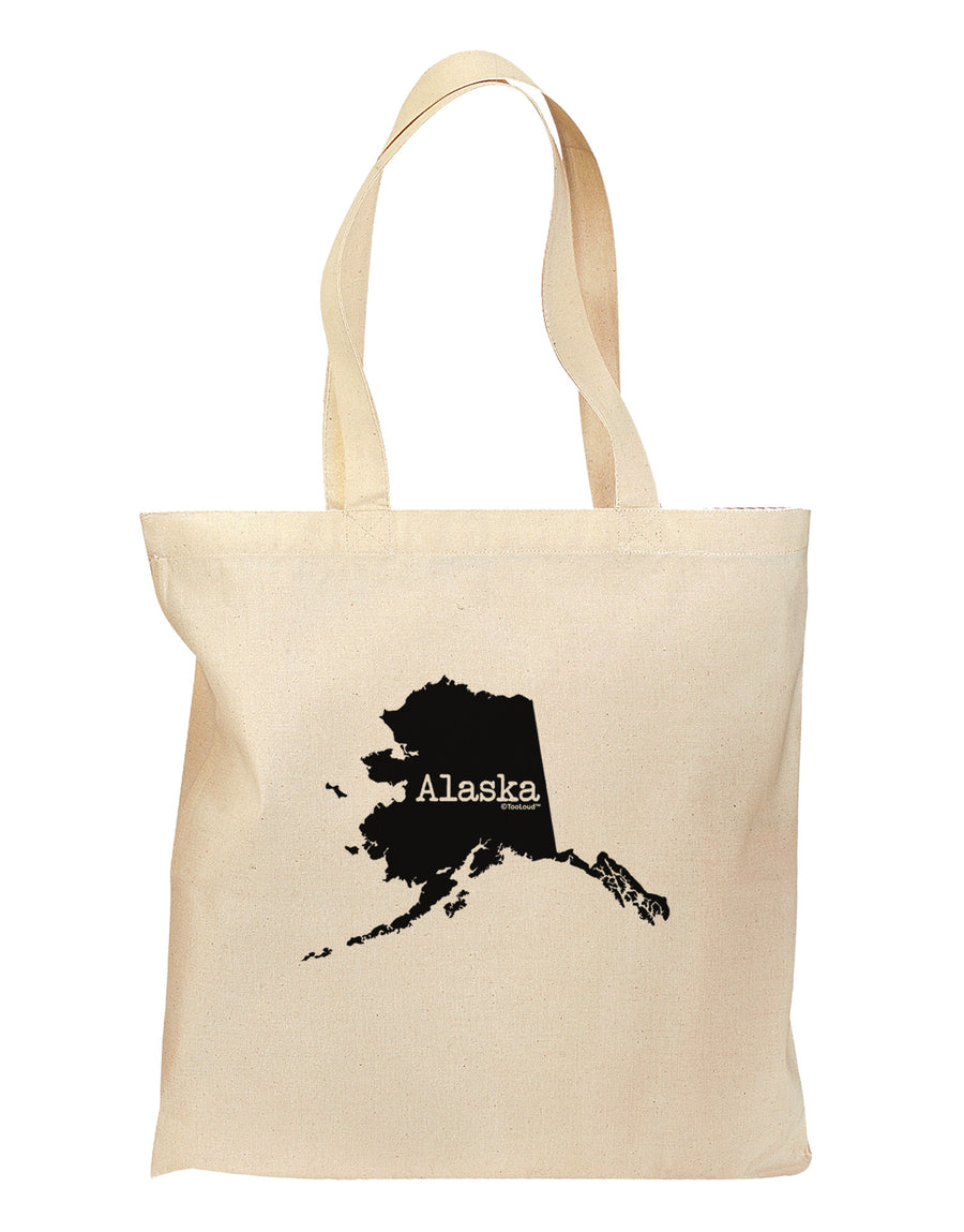 Alaska - United States Shape Grocery Tote Bag-Grocery Tote-TooLoud-Natural-Medium-Davson Sales