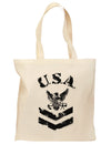 USA Military Navy Stencil Logo Grocery Tote Bag-Grocery Tote-TooLoud-Natural-Medium-Davson Sales