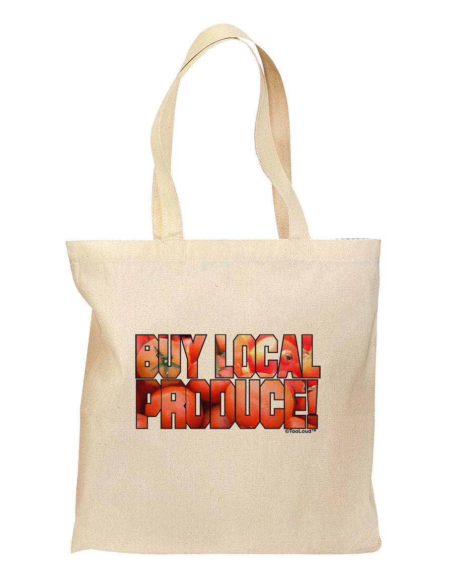 Buy Local Produce Tomatoes Text Grocery Tote Bag-Grocery Tote-TooLoud-Natural-Medium-Davson Sales