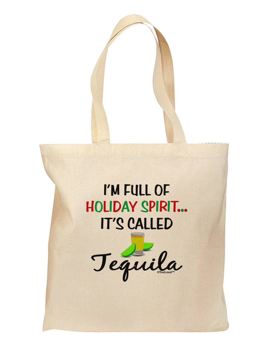 Holiday Spirit - Tequila Grocery Tote Bag-Grocery Tote-TooLoud-Natural-Medium-Davson Sales