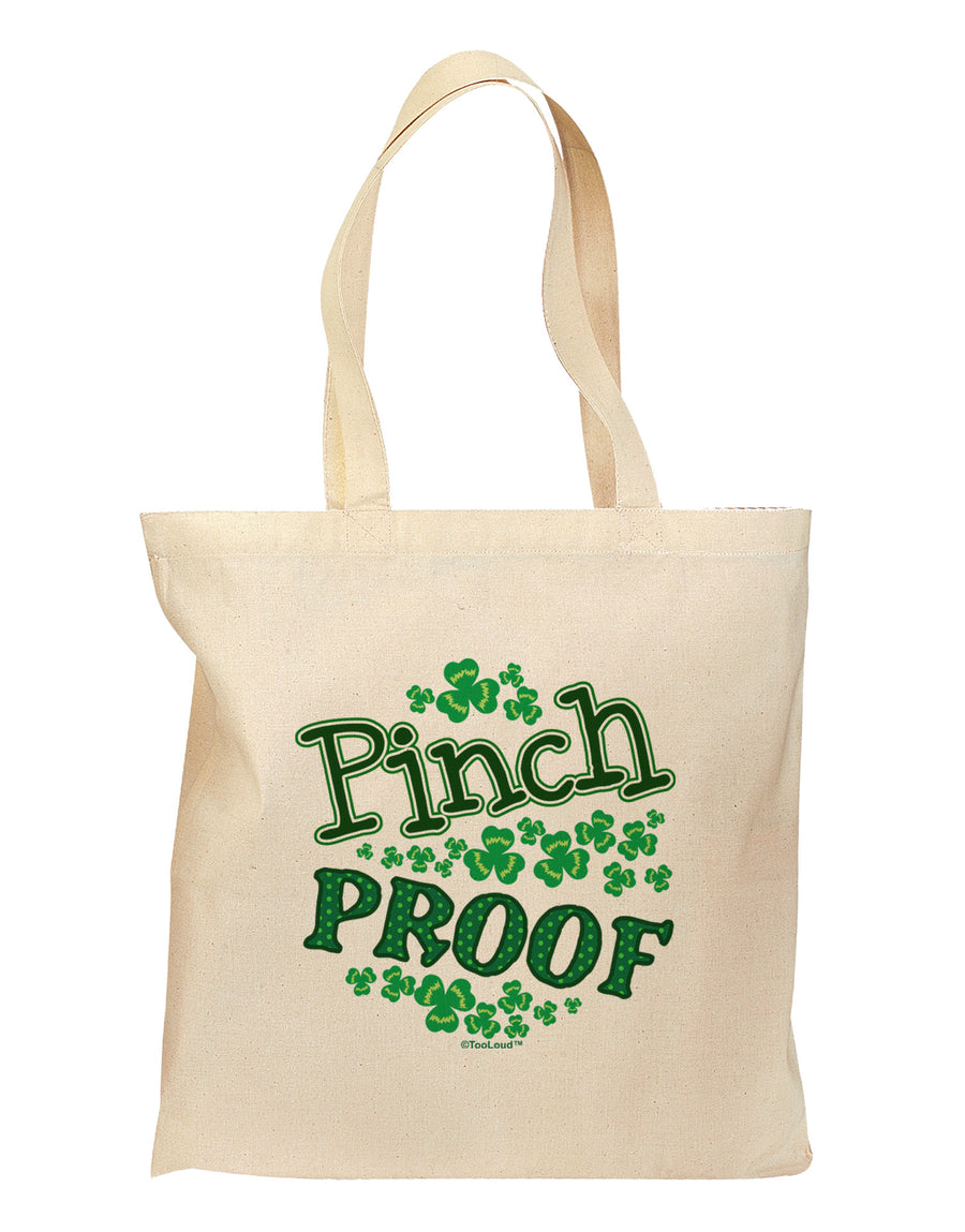 Pinch Proof St Patricks Day Grocery Tote Bag-Grocery Tote-TooLoud-Natural-Medium-Davson Sales