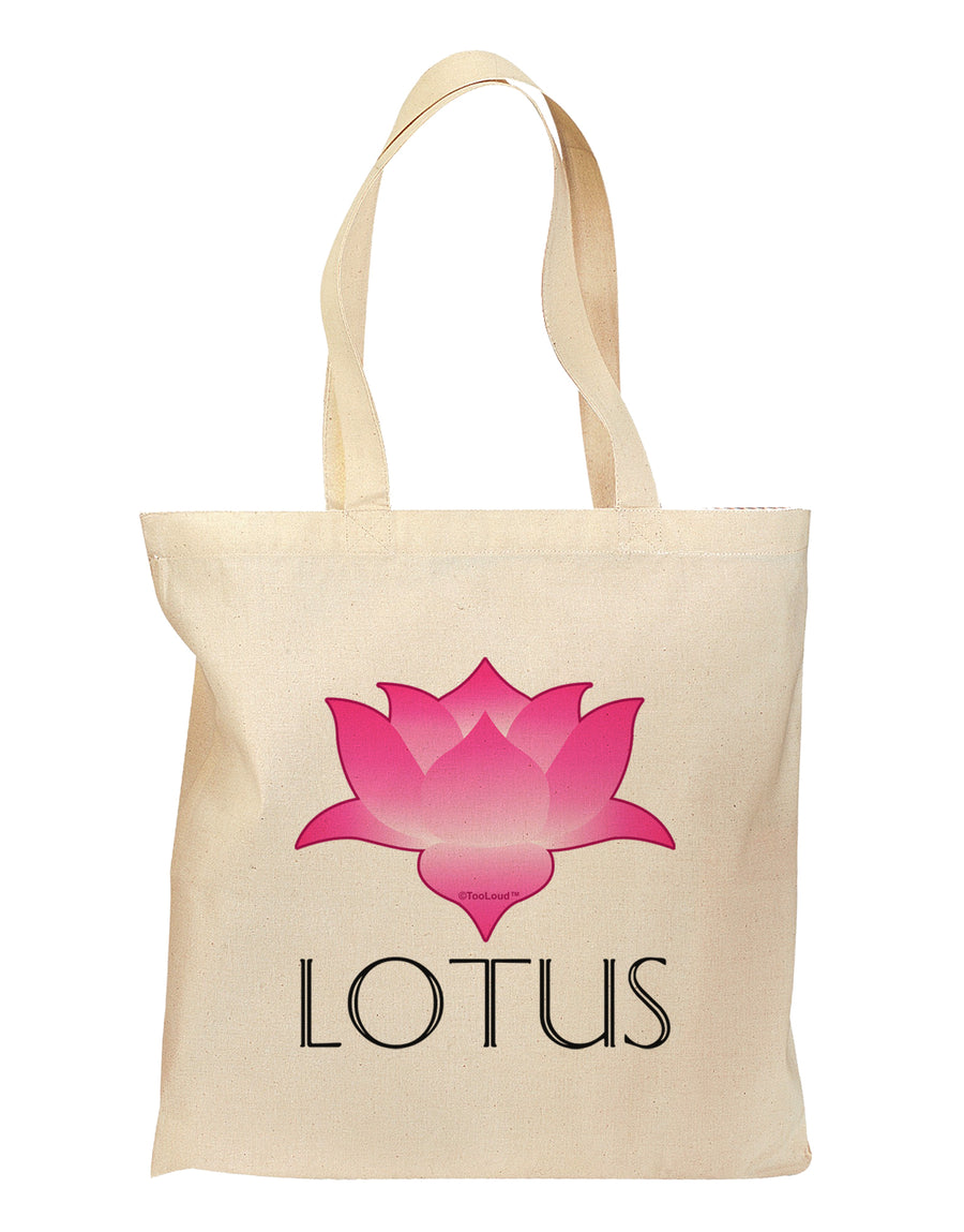 Lotus Flower Design Gradient - Text Grocery Tote Bag by TooLoud-Grocery Tote-TooLoud-Natural-Medium-Davson Sales