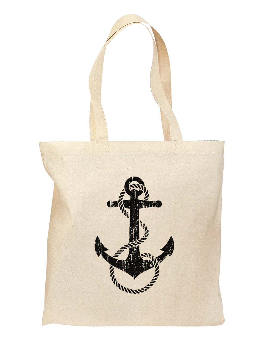 Distressed Nautical Sailor Rope Anchor Grocery Tote Bag-Grocery Tote-TooLoud-Natural-Medium-Davson Sales