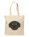 Cute Pug Dog - Black Grocery Tote Bag by TooLoud-Grocery Tote-TooLoud-Natural-Medium-Davson Sales