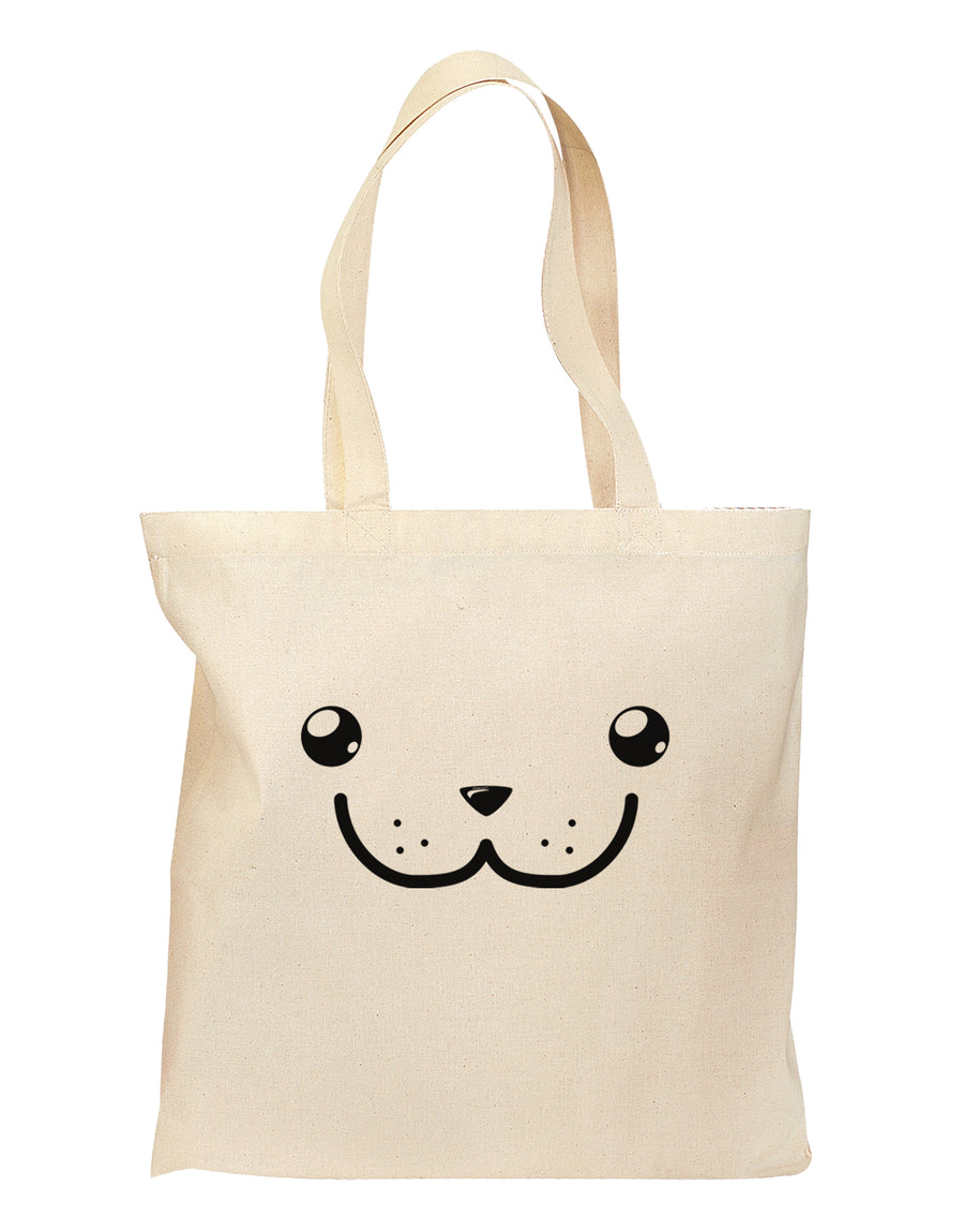 Kyu-T Face - Dewy the Dugong Grocery Tote Bag-Grocery Tote-TooLoud-Natural-Medium-Davson Sales