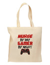 Nurse By Day Gamer By Night Grocery Tote Bag-Grocery Tote-TooLoud-Natural-Medium-Davson Sales