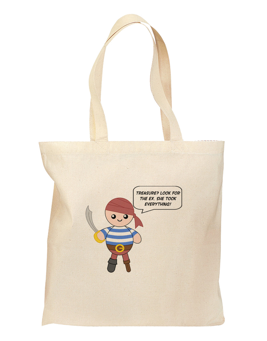 Look for the Ex - Petey the Pirate Grocery Tote Bag-Grocery Tote-TooLoud-Natural-Medium-Davson Sales