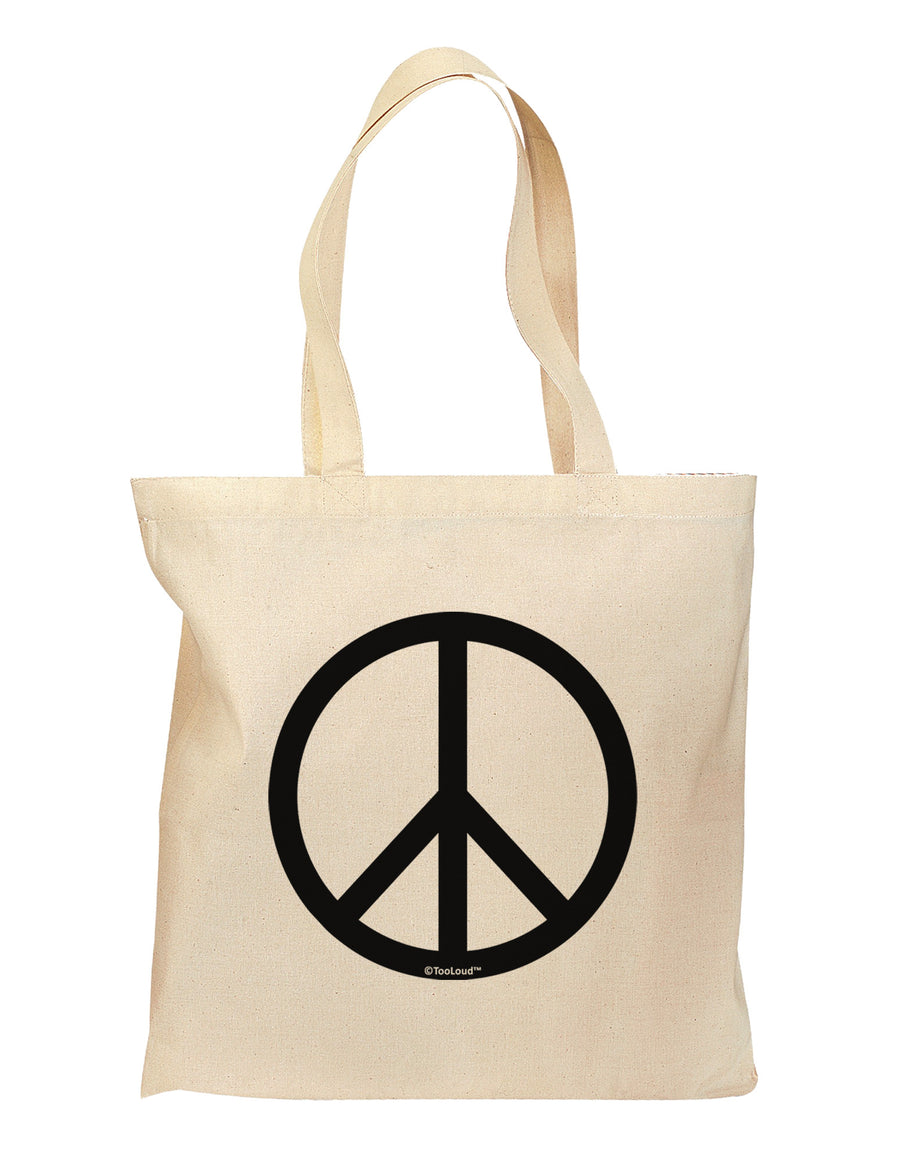 Peace Sign Symbol Grocery Tote Bag-Grocery Tote-TooLoud-Natural-Medium-Davson Sales