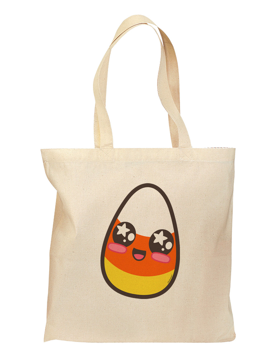 Cute Boy Child Candy Corn Family Halloween Grocery Tote Bag-Grocery Tote-TooLoud-Natural-Medium-Davson Sales