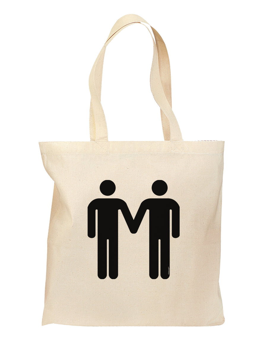 Gay Men Holding Hands Symbol Grocery Tote Bag-Grocery Tote-TooLoud-Natural-Medium-Davson Sales