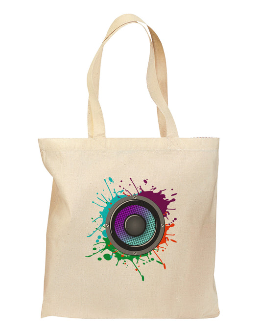 Paint Splatter Speaker Grocery Tote Bag-Grocery Tote-TooLoud-Natural-Medium-Davson Sales
