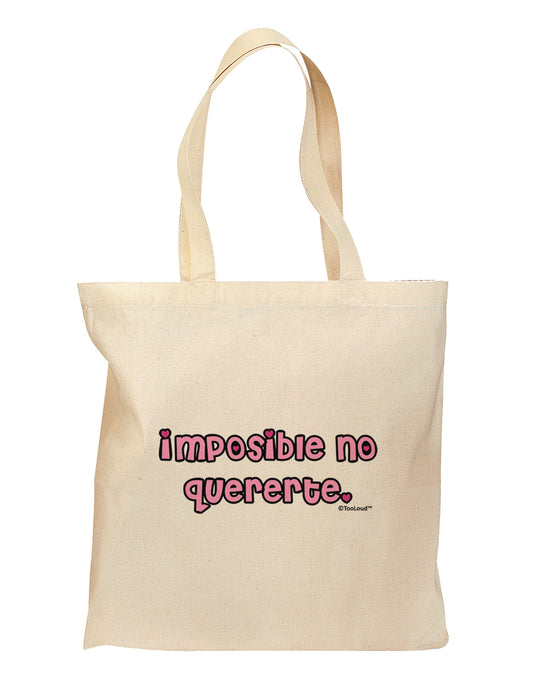 Imposible No Quererte Grocery Tote Bag by TooLoud-Grocery Tote-TooLoud-Natural-Medium-Davson Sales