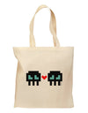 8-Bit Skull Love - Boy and Boy Grocery Tote Bag-Grocery Tote-TooLoud-Natural-Medium-Davson Sales