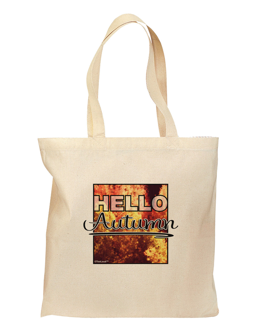 Hello Autumn Grocery Tote Bag - Natural-Grocery Tote-TooLoud-Natural-Medium-Davson Sales