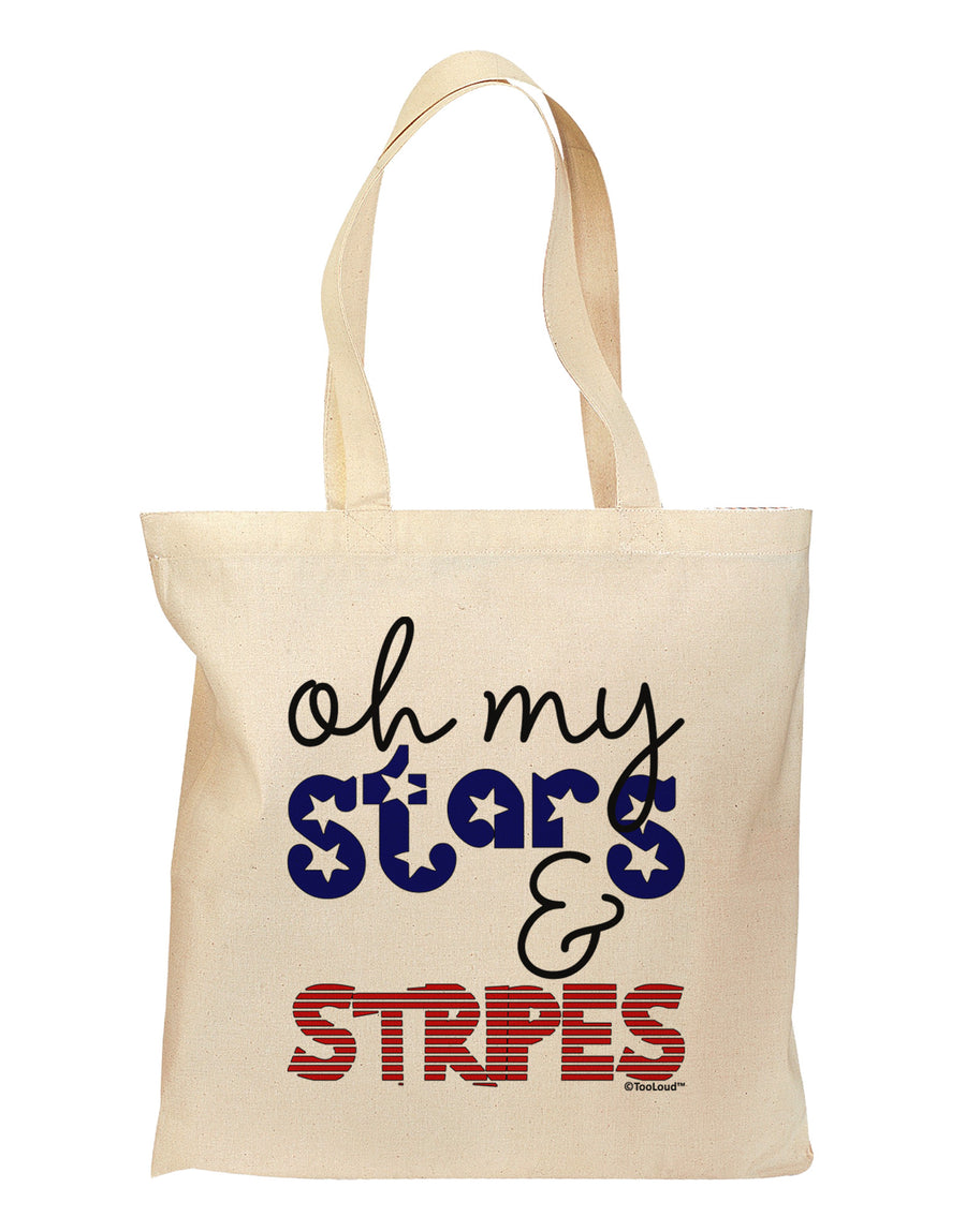 Oh My Stars and Stripes - Patriotic Design Grocery Tote Bag-Grocery Tote-TooLoud-Natural-Medium-Davson Sales