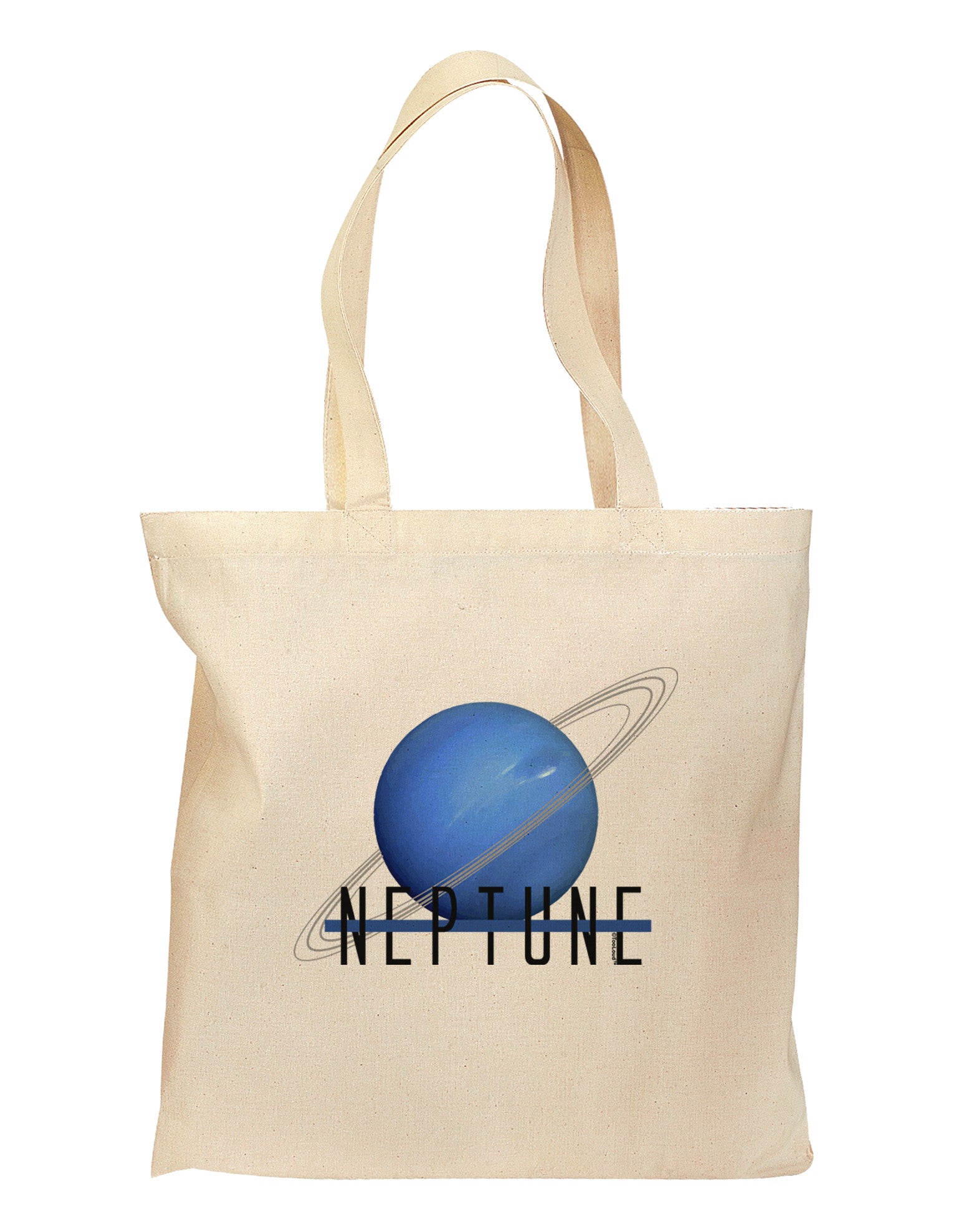Planet Neptune Text Grocery Tote Bag by TooLoud-Grocery Tote-TooLoud-Natural-Medium-Davson Sales