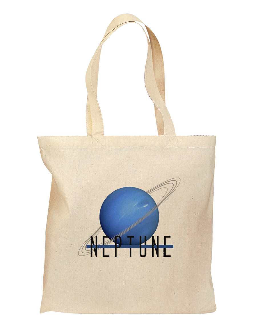 Planet Neptune Text Grocery Tote Bag by TooLoud-Grocery Tote-TooLoud-Natural-Medium-Davson Sales