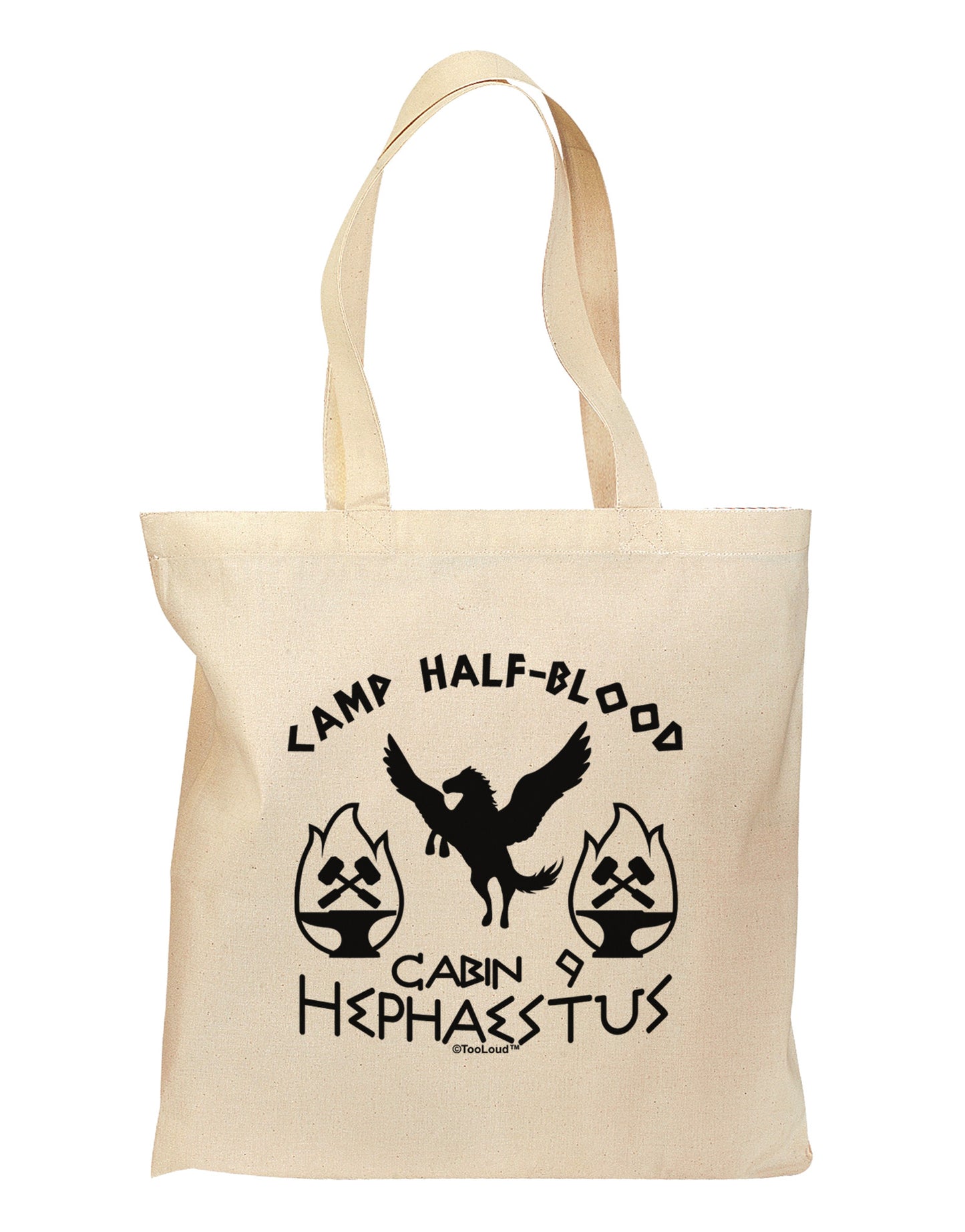 Cabin 9 Hephaestus Half Blood Grocery Tote Bag-Grocery Tote-TooLoud-Natural-Medium-Davson Sales
