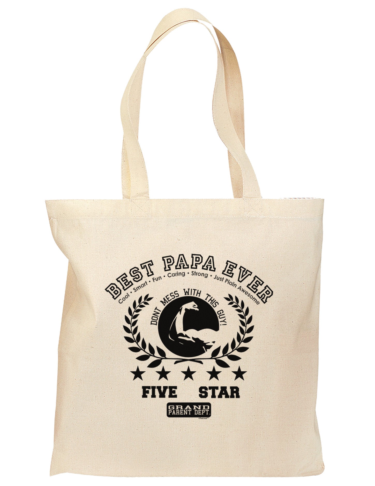 Best Papa Ever Collegiate Grocery Tote Bag-Grocery Tote-TooLoud-Natural-Medium-Davson Sales