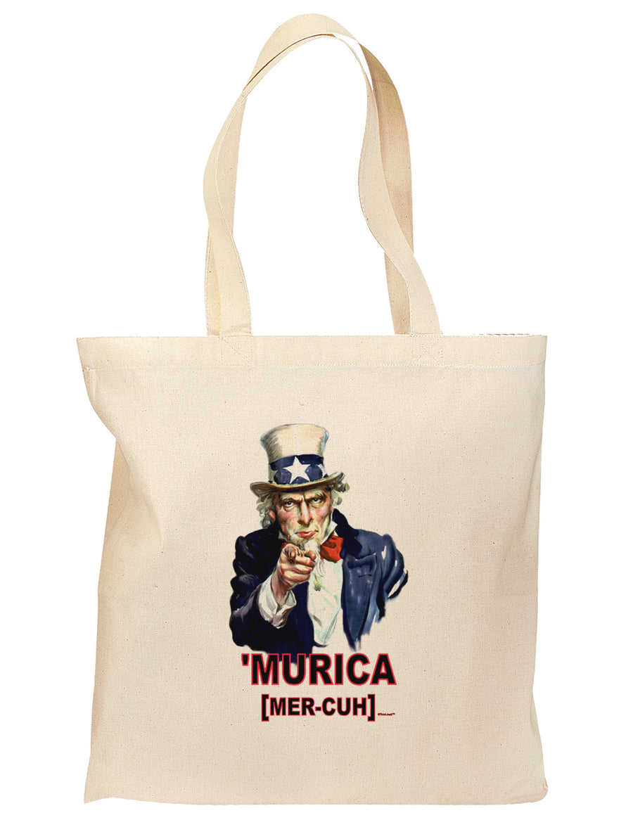 Uncle Sam Merica Grocery Tote Bag-Grocery Tote-TooLoud-Natural-Medium-Davson Sales