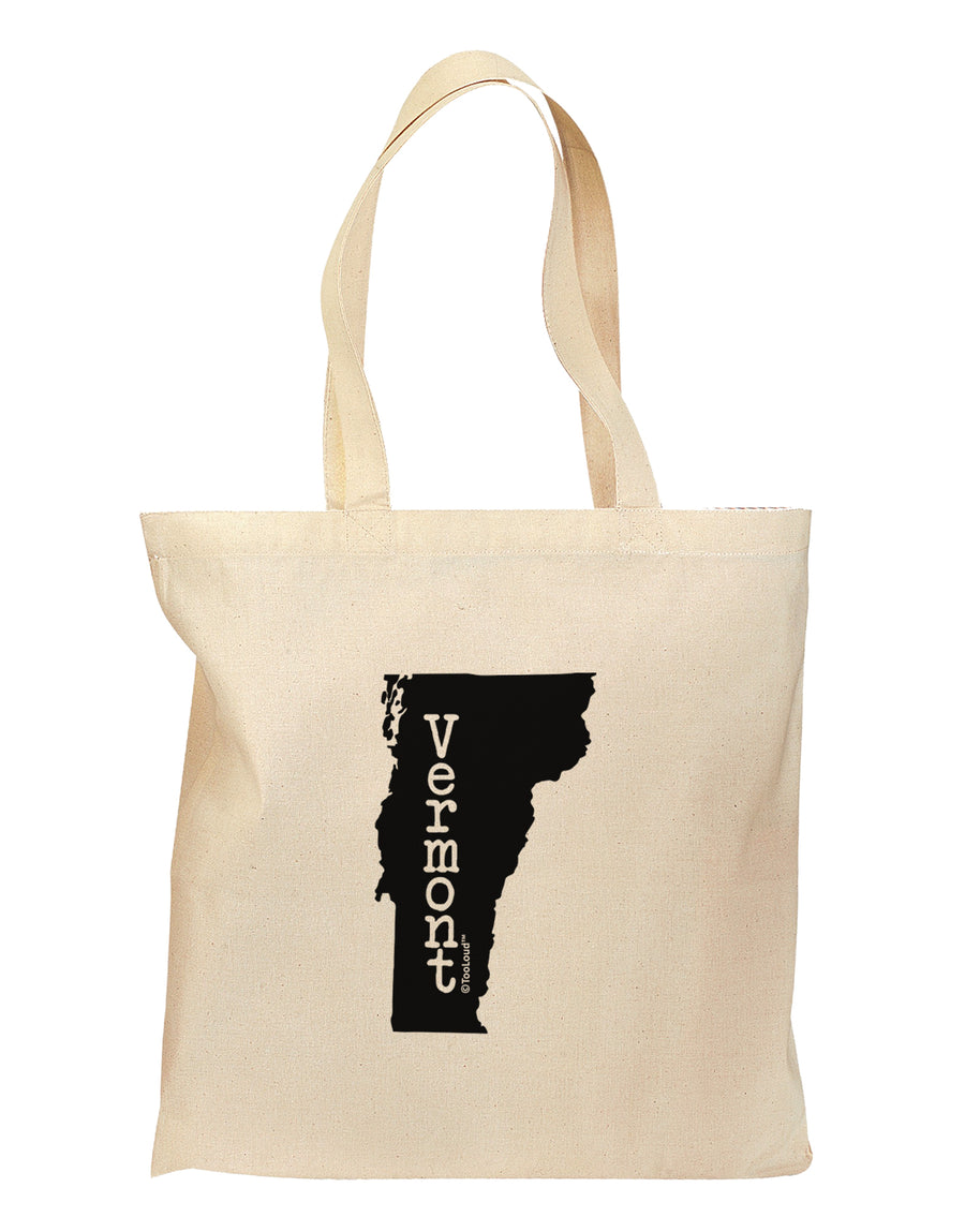 Vermont - United States Shape Grocery Tote Bag by TooLoud-Grocery Tote-TooLoud-Natural-Medium-Davson Sales