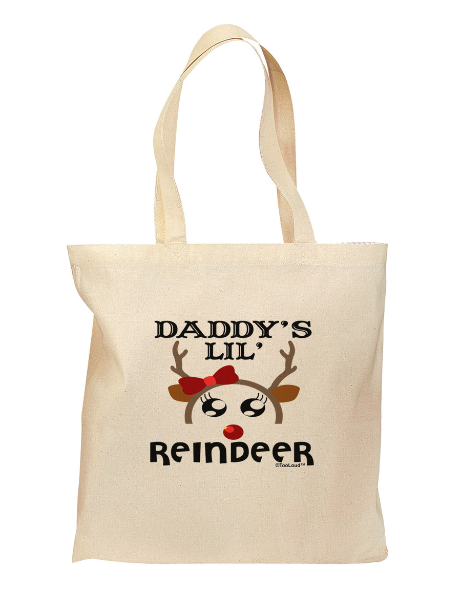 Daddy's Lil Reindeer Girl Grocery Tote Bag-Grocery Tote-TooLoud-Natural-Medium-Davson Sales