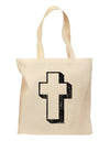 Simple Cross Design Black Distressed Grocery Tote Bag by TooLoud-Grocery Tote-TooLoud-Natural-Medium-Davson Sales