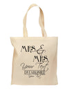 Personalized Mrs and Mrs Lesbian Wedding - Name- Established -Date- Design Grocery Tote Bag-Grocery Tote-TooLoud-Natural-Medium-Davson Sales