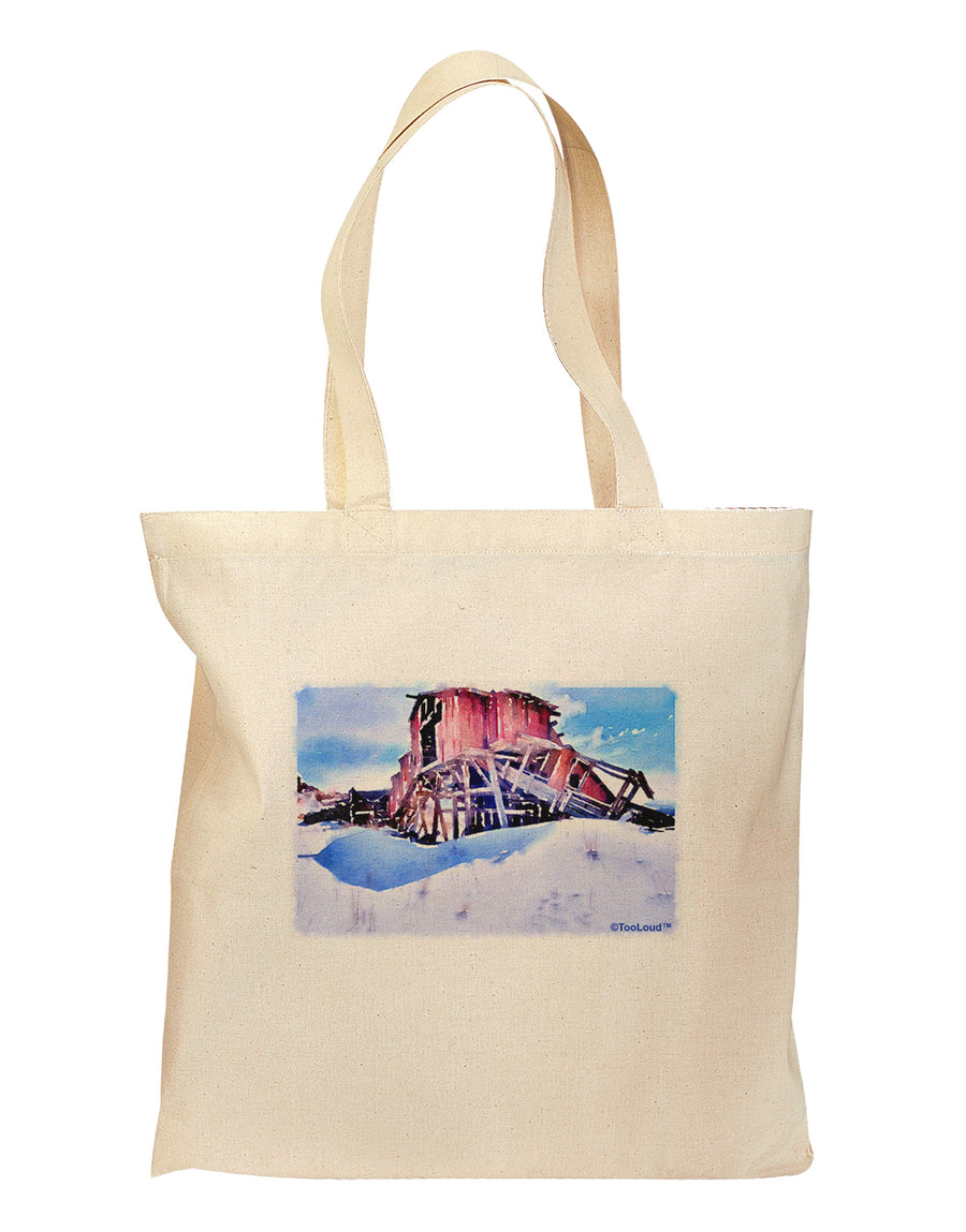 Victor Mines Colorado Watercolor Grocery Tote Bag-Grocery Tote-TooLoud-Natural-Medium-Davson Sales