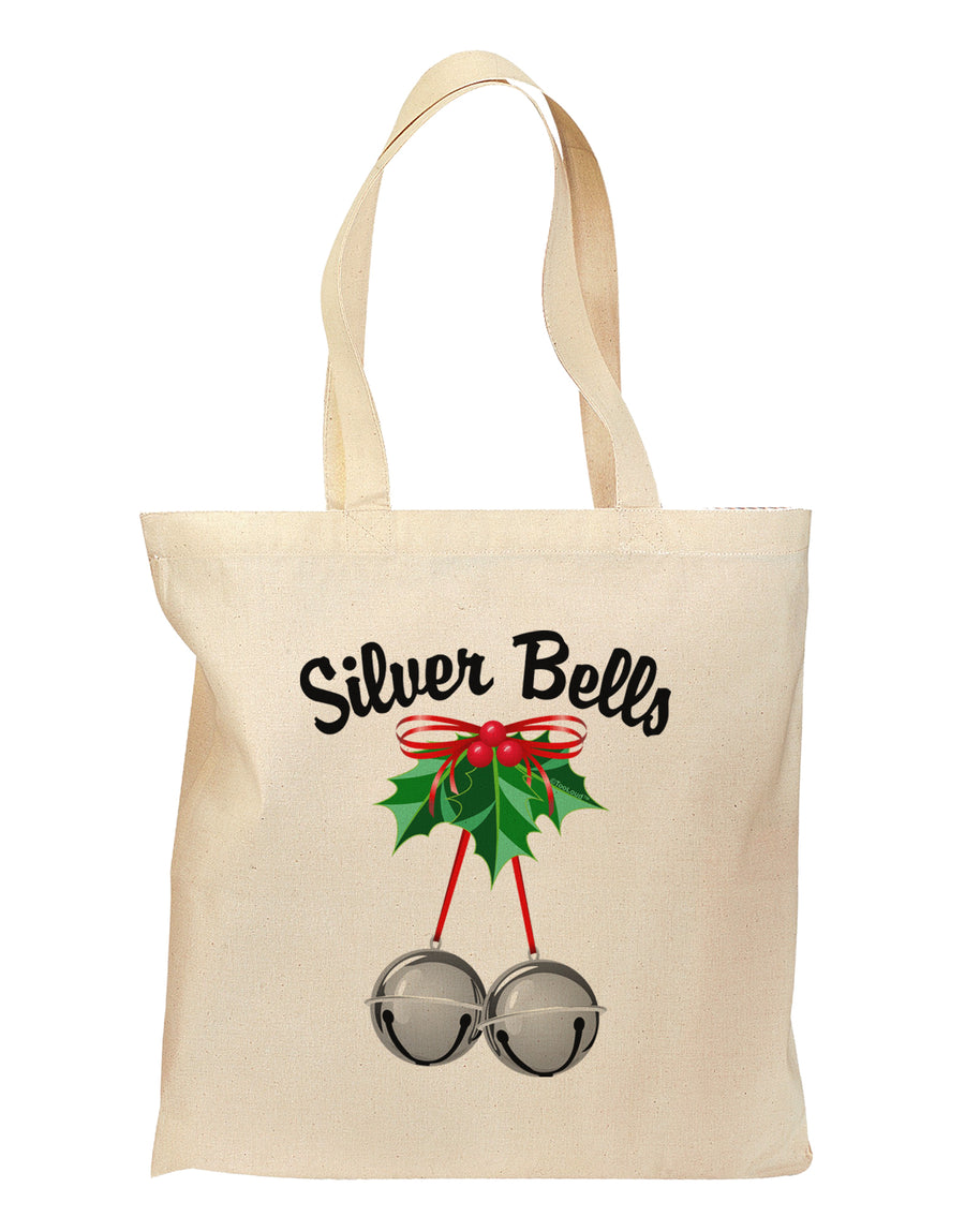 Silver Bells Grocery Tote Bag by TooLoud-Grocery Tote-TooLoud-Natural-Medium-Davson Sales