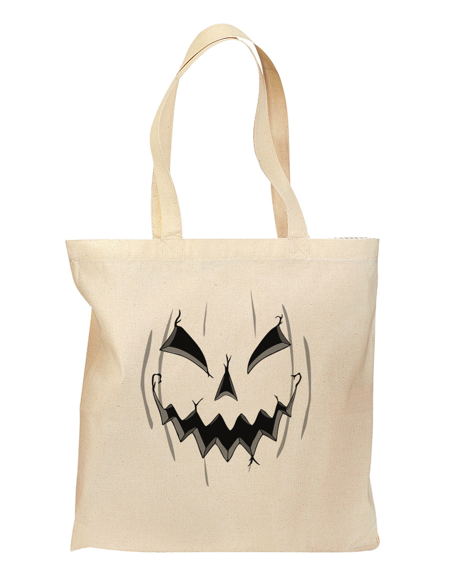 Halloween Scary Evil Jack O Lantern Pumpkin Grocery Tote Bag-Grocery Tote-TooLoud-Natural-Medium-Davson Sales