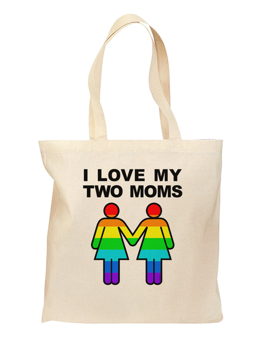 I Love My Two Moms LGBT Grocery Tote Bag-Grocery Tote-TooLoud-Natural-Medium-Davson Sales
