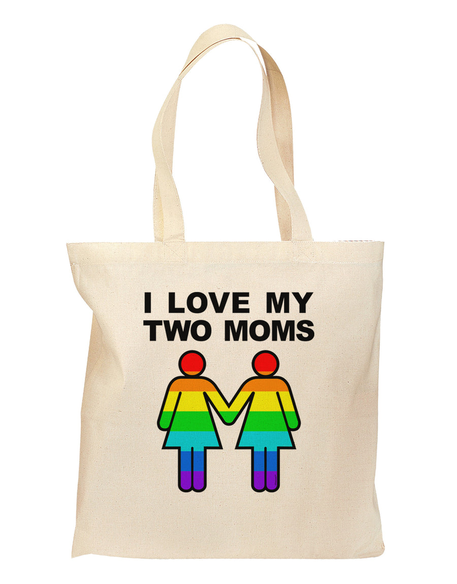 I Love My Two Moms LGBT Grocery Tote Bag-Grocery Tote-TooLoud-Natural-Medium-Davson Sales