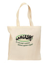 Sarcasm Natural Defense Against Stupid Grocery Tote Bag-Grocery Tote-TooLoud-Natural-Medium-Davson Sales