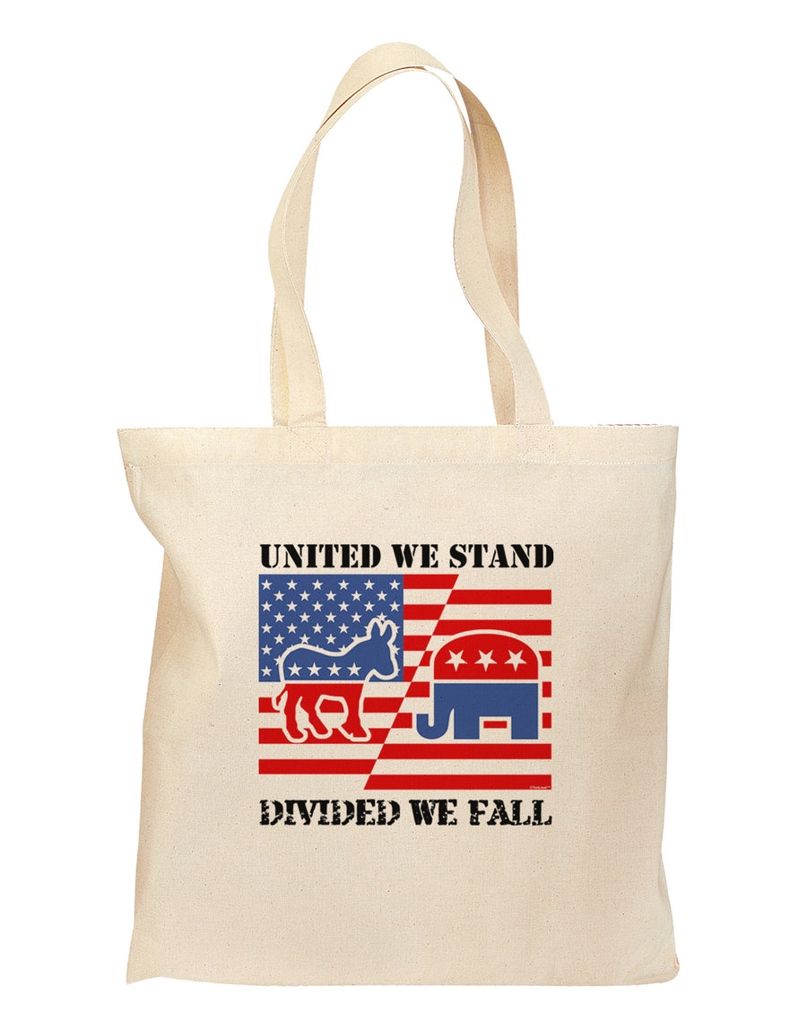 United We Stand Divided We Fall Grocery Tote Bag-Grocery Tote-TooLoud-Natural-Medium-Davson Sales