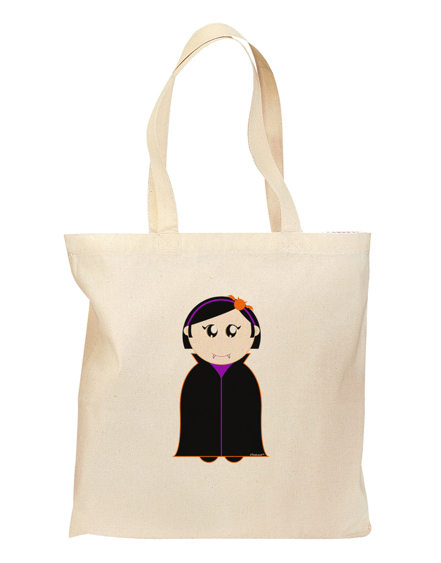 Cute Vampire Girl Halloween Grocery Tote Bag-Grocery Tote-TooLoud-Natural-Medium-Davson Sales