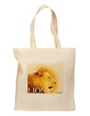 Lion Watercolor 3 Text Grocery Tote Bag-Grocery Tote-TooLoud-Natural-Medium-Davson Sales