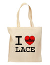 I Love Heart Lace Grocery Tote Bag-Grocery Tote-TooLoud-Natural-Medium-Davson Sales