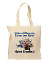 Save the Reef - Hunt Lionfish Grocery Tote Bag-Grocery Tote-TooLoud-Natural-Medium-Davson Sales