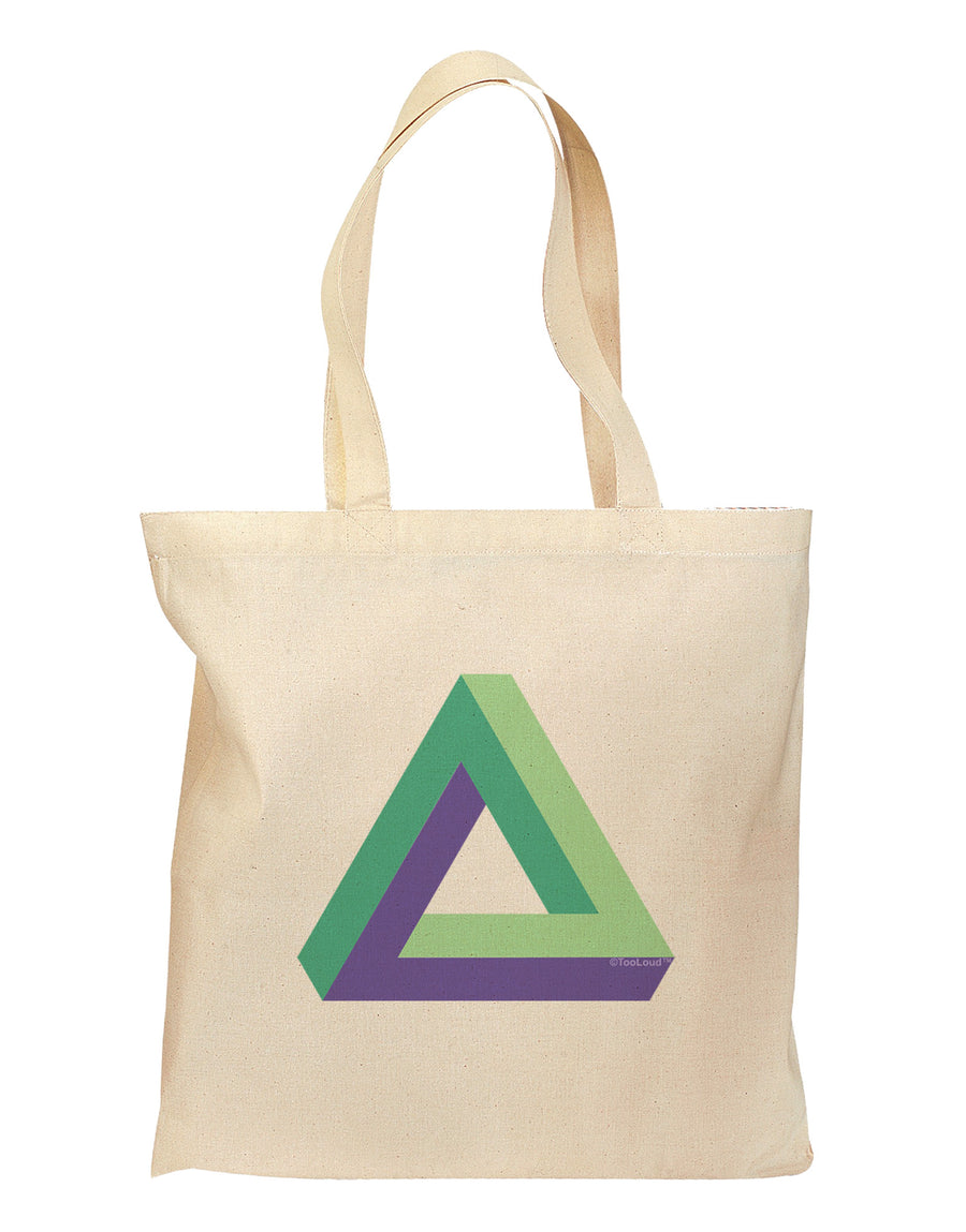 Impossible Triangle Loop Grocery Tote Bag - Natural-Grocery Tote-TooLoud-Natural-Medium-Davson Sales