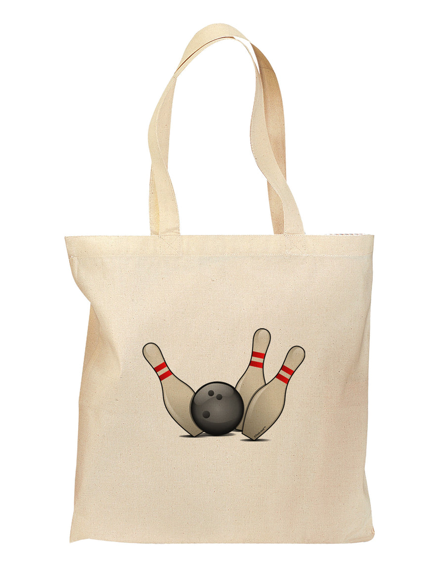 Bowling Ball with Pins Grocery Tote Bag-Grocery Tote-TooLoud-Natural-Medium-Davson Sales