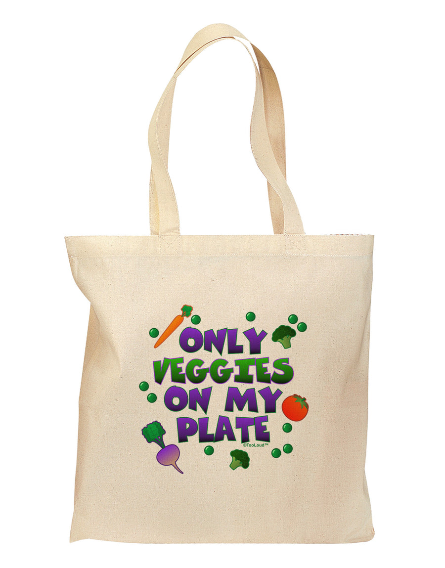 Only Veggies On My Plate Grocery Tote Bag-Grocery Tote-TooLoud-Natural-Medium-Davson Sales