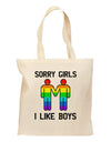 Sorry Girls I Like Boys Gay Rainbow Grocery Tote Bag-Grocery Tote-TooLoud-Natural-Medium-Davson Sales