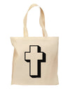 Simple Cross Design Black Grocery Tote Bag by TooLoud-Grocery Tote-TooLoud-Natural-Medium-Davson Sales