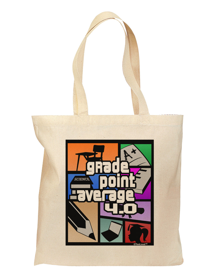 GPA 4 - Grade Point Average Grocery Tote Bag by TooLoud-Grocery Tote-TooLoud-Natural-Medium-Davson Sales