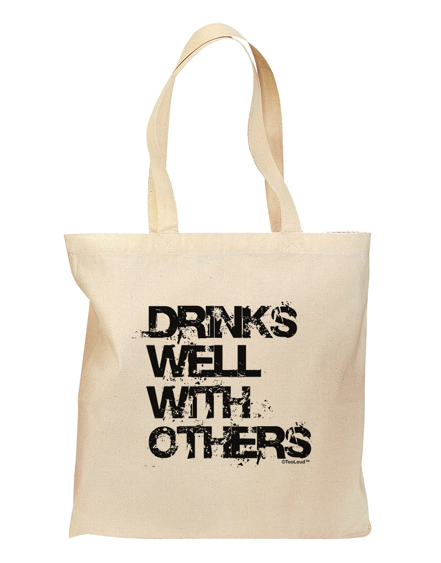 Drinks Well With Others Grocery Tote Bag by TooLoud-Grocery Tote-TooLoud-Natural-Medium-Davson Sales